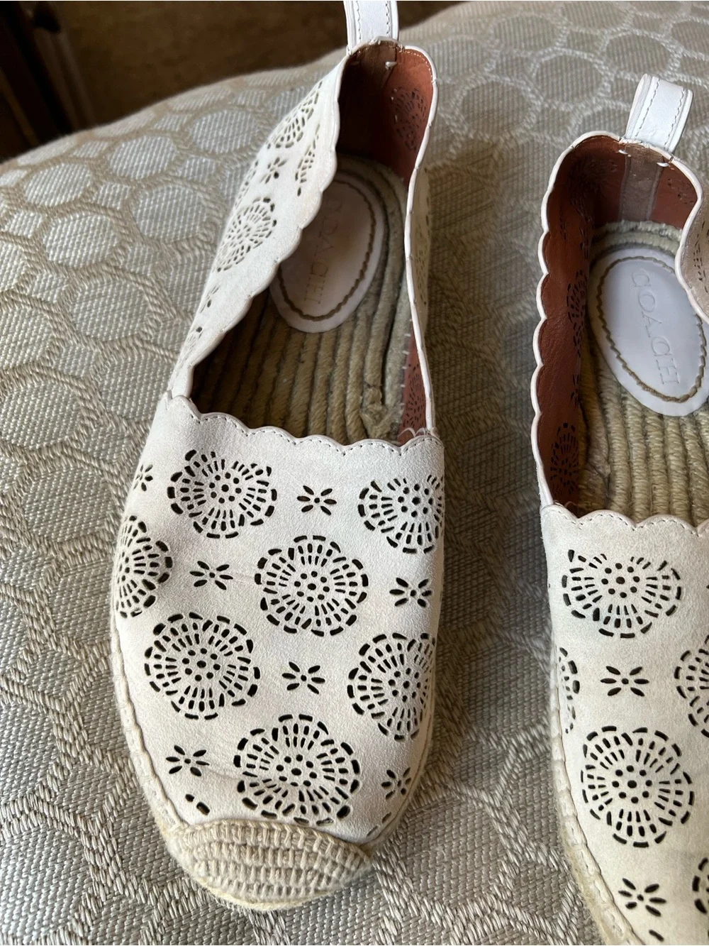 Coach Astor Rose cutout Espadrille Flats
